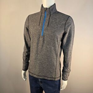 Lululemon Sweat Session 1/2 Zip Sz M Heathered Gray Surge Warm Performance Shirt